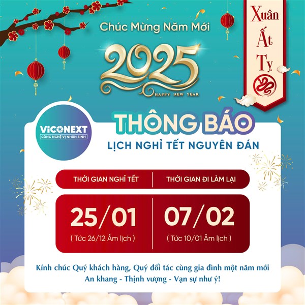 Thông báo lịch nghỉ Tết Nguyên Đán Ất Tỵ 2025