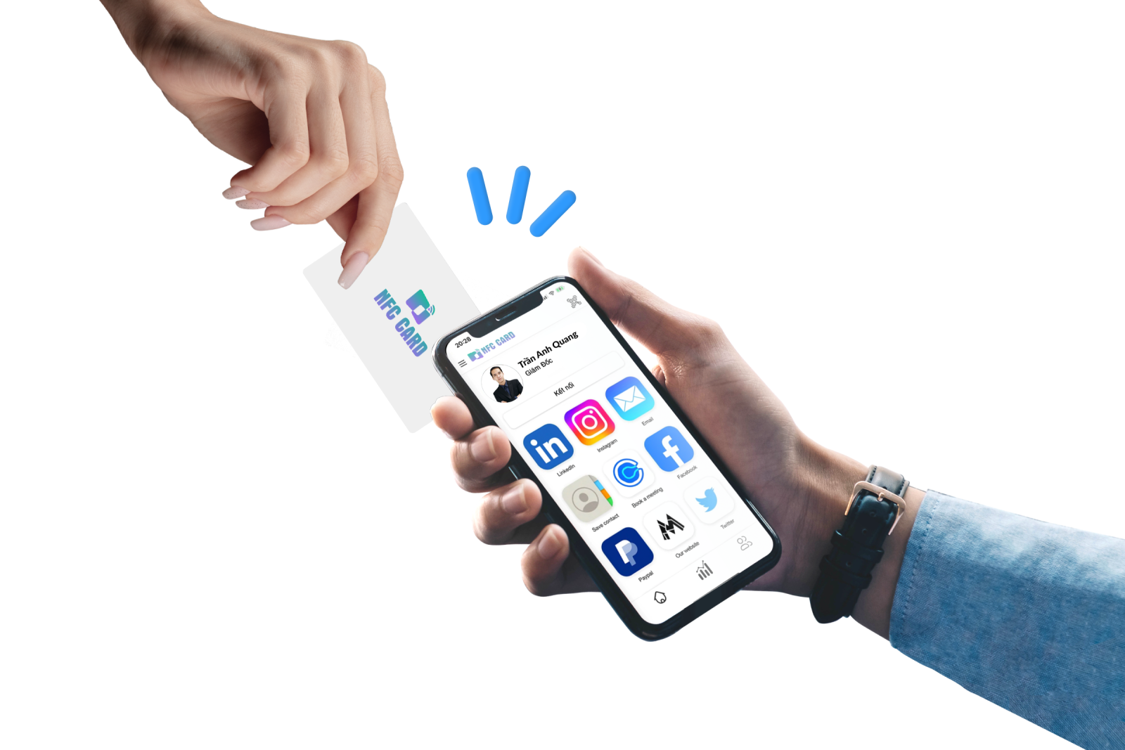 Kết nối không dây với công nghệ NFC trên danh thiếp điện tử